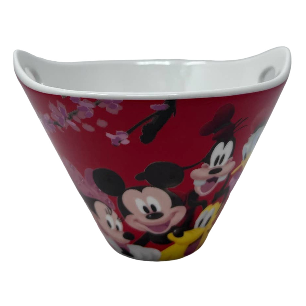 Disney Mickey & Friends Ramen Noodle Bowl Red Minnie Donald Pluto Goofy Daisy